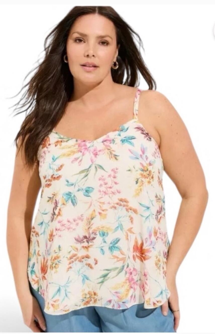 Torrid Stretch Challis Cami In Carrie Floral Boho Chic Airy Flowy Size 3X